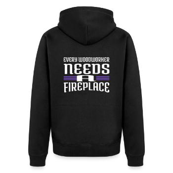forester best hearbeat fun axes - Unisex Premium Bio Zip Hoodie - Schwarz - Hinten - Nico (187cm)