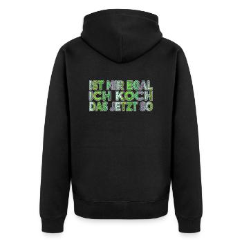 geburtstagsgeschenkidee cool geschenkidee cooking - Unisex Premium Bio Zip Hoodie - Schwarz - Hinten - Nico (187cm)