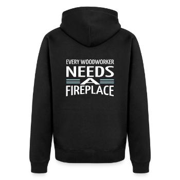 hearbeat funny craftsmen design - Unisex Premium Organic Zip Hoodie - black - Back - Nico (187cm)