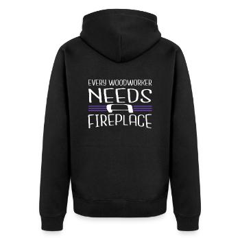 idée cadeau charpentier fille tshirts - Veste à capuche bio Premium Unisexe - noir - Dos - Nico (187cm)