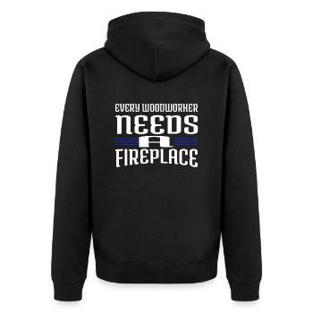 cool lumberjack woodcutter - Unisex Premium Organic Zip Hoodie - black - Back - Nico (187cm)