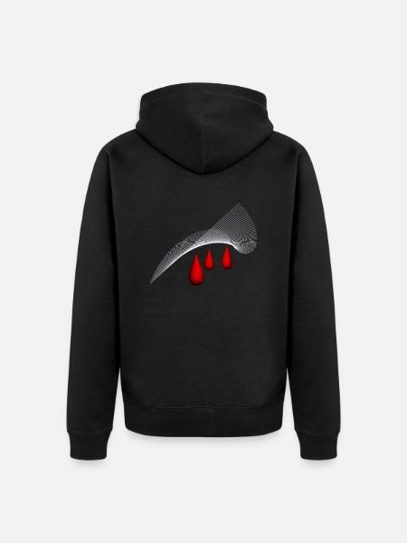rote Tränen, red teardrops - Unisex Premium Bio Zip Hoodie - Schwarz