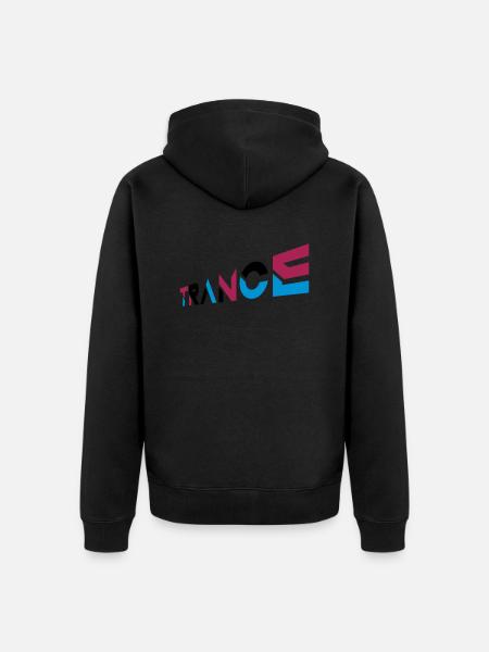 Music Trance Lettering Design - Unisex Premium Organic Zip Hoodie - black