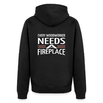 arboriculture carpenter work tshirts hearbeat - Unisex Premium Organic Zip Hoodie - black - Back - Nico (187cm)