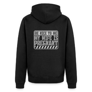 ma femme est enceinte - Veste à capuche bio Premium Unisexe - noir - Dos - Nico (187cm)