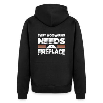birthday gift gift idea - Unisex Premium Bio Zip Hoodie - Schwarz - Hinten - Nico (187cm)