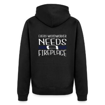 lumberman woodcutter - Unisex Premium Organic Zip Hoodie - black - Back - Nico (187cm)
