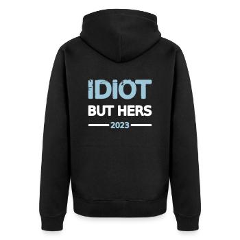 Idiot Couple 2023 Homme Design Motif Grunge Vecteur - Veste à capuche bio Premium Unisexe - noir - Dos - Nico (187cm)