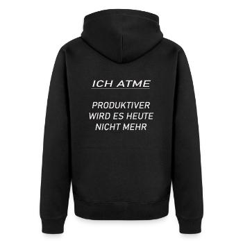 Produktiv - Unisex Premium Bio Zip Hoodie - Schwarz - Hinten - Nico (187cm)