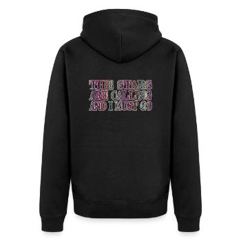 joke space ship physics quote astronomy gifts - Unisex Premium Organic Zip Hoodie - black - Back - Nico (187cm)