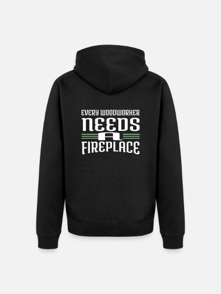 tree feller arboriculture jackhammer - Unisex Premium Organic Zip Hoodie - black