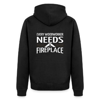 carpenter jokes tshirts arborists chainsaw grab - Unisex Premium Organic Zip Hoodie - black - Back - Nico (187cm)