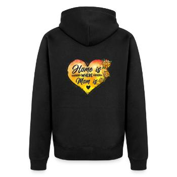Stolze Mama Mutter Mami Lebensaufgabe Kinder Kind - Unisex Premium Bio Zip Hoodie - Schwarz - Hinten - Nico (187cm)