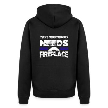 blogger men a carpenters prayer tshirts apprentice - Unisex Premium Bio Zip Hoodie - Schwarz - Hinten - Nico (187cm)