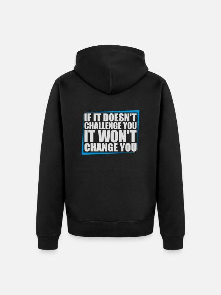Workout Fitness Motivation Quote - Unisex Premium Organic Zip Hoodie - black