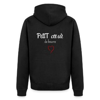 Petit cœur de beurre - Veste à capuche bio Premium Unisexe - noir - Dos - Nico (187cm)