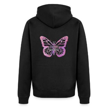 HSP - Highly sensitive person - Unisex Premium Organic Zip Hoodie - black - Back - Nico (187cm)