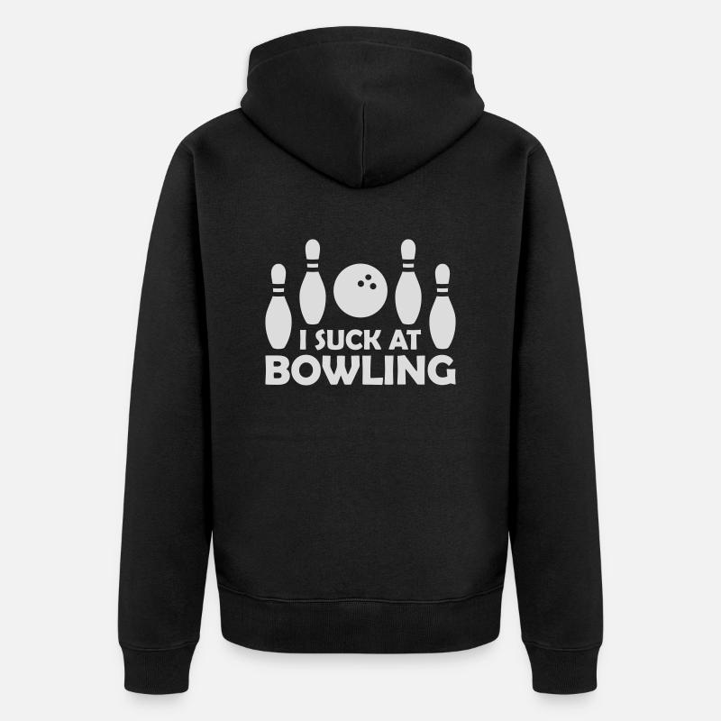 I suck at bowling - Unisex Premium Bio Zip Hoodie - Schwarz