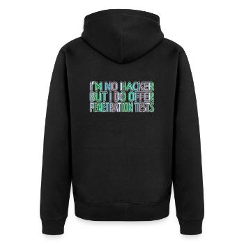 hack the box bday anonymous expect us encrypt - Unisex Premium Bio Zip Hoodie - Schwarz - Hinten - Nico (187cm)