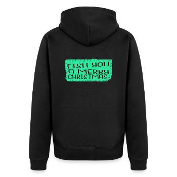 bass fishing tshirts computer present joke - Unisex Premium Organic Zip Hoodie - black - Back - Nico (187cm)