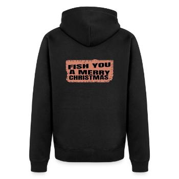 fish head birthday present idea adorable animals - Unisex Premium Organic Zip Hoodie - black - Back - Nico (187cm)