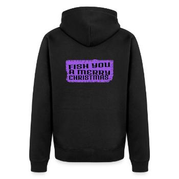 dinosaur fan computer bedroom animal fish hook - Unisex Premium Bio Zip Hoodie - Schwarz - Hinten - Nico (187cm)