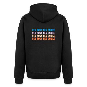 Her Body Her Choice Pro Choice Reproductive Right - Unisex Premium Organic Zip Hoodie - black - Back - Nico (187cm)