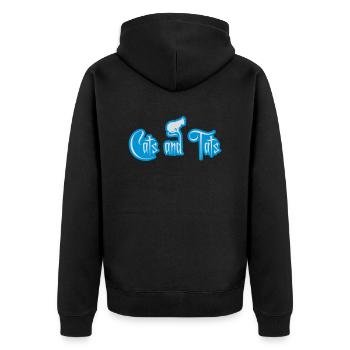 Citation de chats et de tats - Veste à capuche bio Premium Unisexe - noir - Dos - Nico (187cm)
