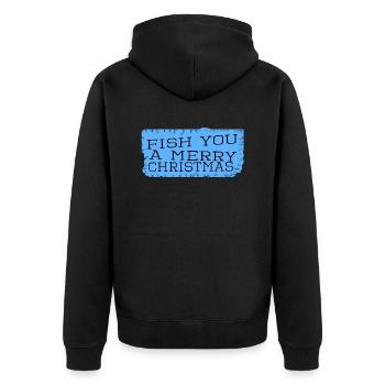dino christmas adorable angler christmas vacation - Unisex Premium Bio Zip Hoodie - Schwarz - Hinten - Nico (187cm)
