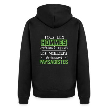 Paysagiste - Homme - Meilleur - Jardin - Cadeau - Veste à capuche bio Premium Unisexe - noir - Dos - Nico (187cm)