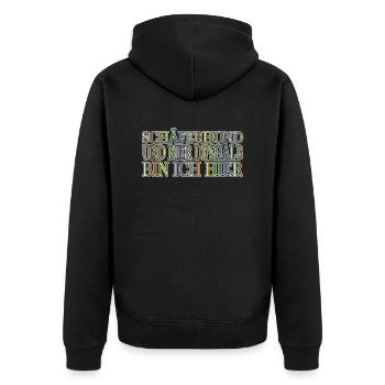 lustige tshirts lieblingshund junggesellenabschied - Unisex Premium Bio Zip Hoodie - Schwarz - Hinten - Nico (187cm)