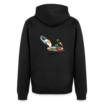 Paragliding Gleitschirm Pilot Vogel Ei - Unisex Premium Bio Zip Hoodie - Schwarz - Hinten - Nico (187cm)