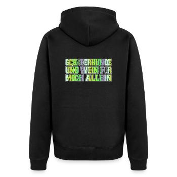 bachhund weihnachten zu vino sag alkohol - Unisex Premium Bio Zip Hoodie - Schwarz - Hinten - Nico (187cm)