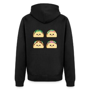 Les tacos Kawaii - Unisex Premium Organic Zip Hoodie - black - Back - Nico (187cm)