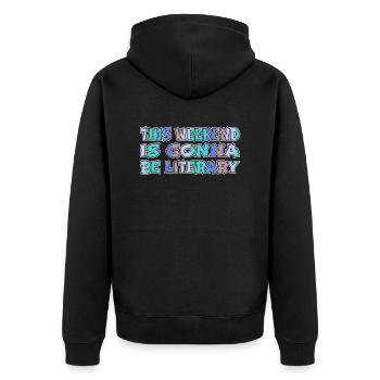 Idée cadeau Livre Fan Cadeau Livre Amoureux Fun Cat - Veste à capuche bio Premium Unisexe - noir - Dos - Nico (187cm)