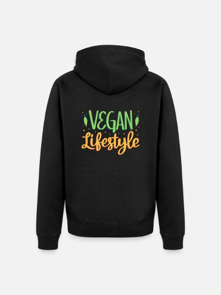 Veganer Lebensstil - Unisex Premium Bio Zip Hoodie - Schwarz