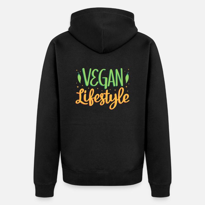 Mode de vie végétalien - Veste à capuche bio Premium Unisexe - noir