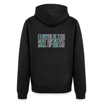 humor coffee mug coffee coffee cup latte jokes - Unisex Premium Bio Zip Hoodie - Schwarz - Hinten - Nico (187cm)