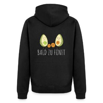 Schwanger Baby Mutter Schwangerschaft Verkündung - Unisex Premium Bio Zip Hoodie - Schwarz - Hinten - Nico (187cm)