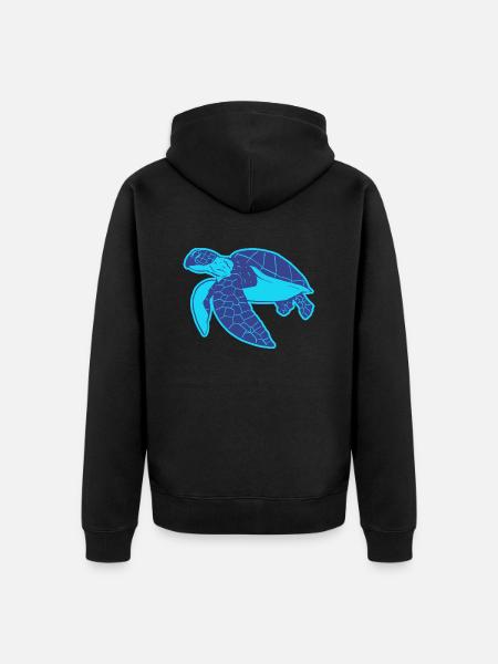 The Turtle - Unisex Premium Organic Zip Hoodie - black