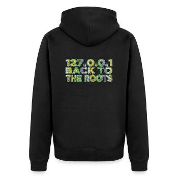 cool bday sayings funny quote programming language - Unisex Premium Bio Zip Hoodie - Schwarz - Hinten - Nico (187cm)