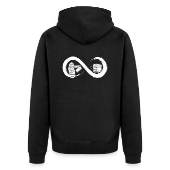 Imker bis in die Unendlichkeit - Unisex Premium Bio Zip Hoodie - Schwarz - Hinten - Nico (187cm)