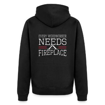 axes dad lumberman quote union carpenter - Unisex Premium Bio Zip Hoodie - Schwarz - Hinten - Nico (187cm)
