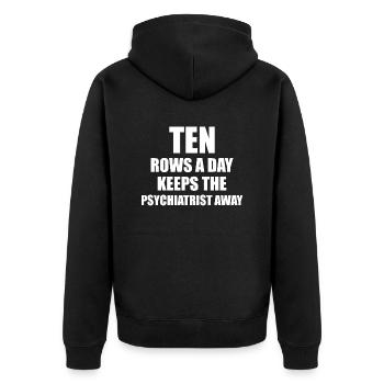Handwerker Handyman Handwerk Werkzeug Baustelle - Unisex Premium Bio Zip Hoodie - Schwarz - Hinten - Nico (187cm)