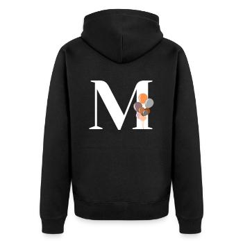 Lettre m ballon d’anniversaire - Veste à capuche bio Premium Unisexe - noir - Dos - Nico (187cm)