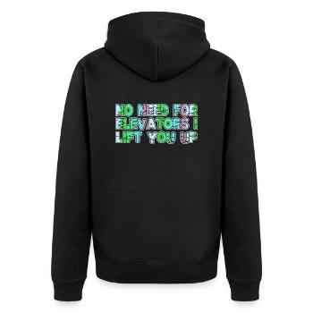 movies statement barbells white funny sayings - Unisex Premium Bio Zip Hoodie - Schwarz - Hinten - Nico (187cm)