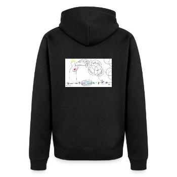 Nachhaltigkeit? Aber klar! - Unisex Premium Bio Zip Hoodie - Schwarz - Hinten - Nico (187cm)
