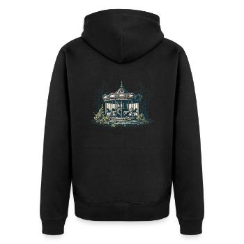 Abandoned Children's Carousel - Unisex Premium Organic Zip Hoodie - black - Back - Nico (187cm)
