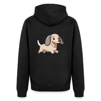 Joy Sprinter – L’amour à quatre pattes - Veste à capuche bio Premium Unisexe - noir - Dos - Nico (187cm)
