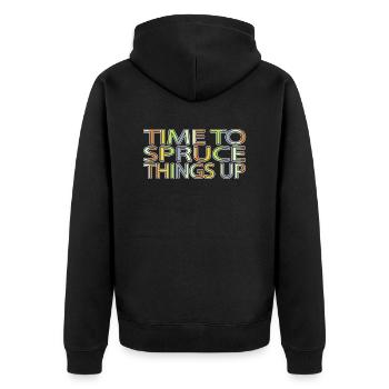 Cute Beard Statement Dinosaur Moon Awesome Dork - Unisex Premium Organic Zip Hoodie - black - Back - Nico (187cm)